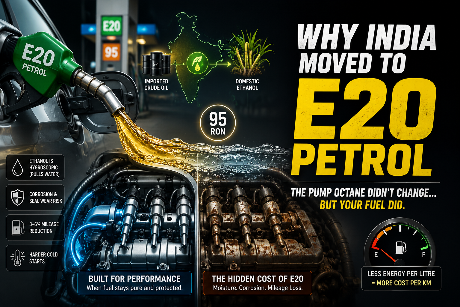 Why India Moved to E20 Petrol And What It's Quietly Costing Your Engine