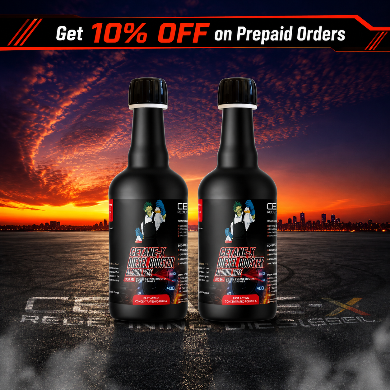 Cetane-X — Cetane Booster + Diesel Injector Cleaner for More Power & Mileage (Pack of 2)
