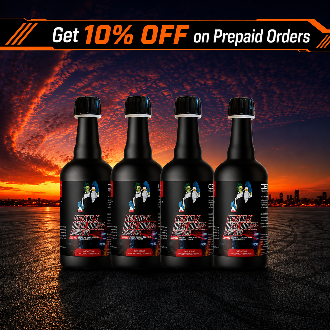 Cetane-X — Cetane Booster + Diesel Injector Cleaner for More Power & Mileage (Pack of 4)