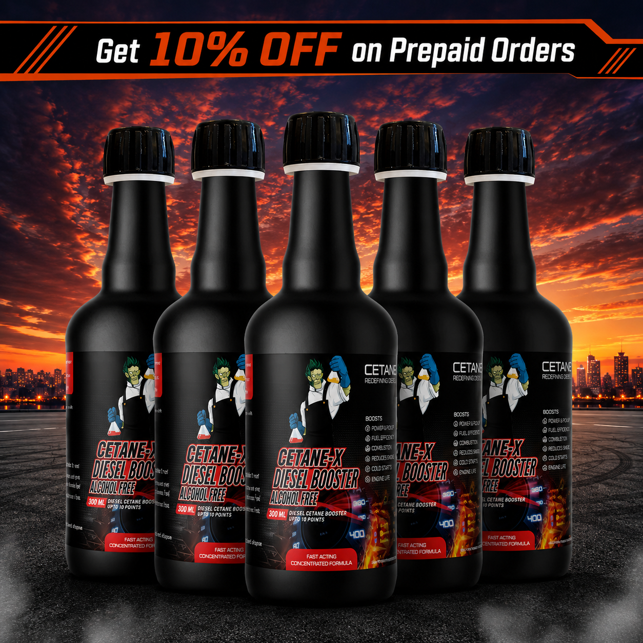 Cetane-X — Cetane Booster + Diesel Injector Cleaner for More Power & Mileage (Pack of 5)