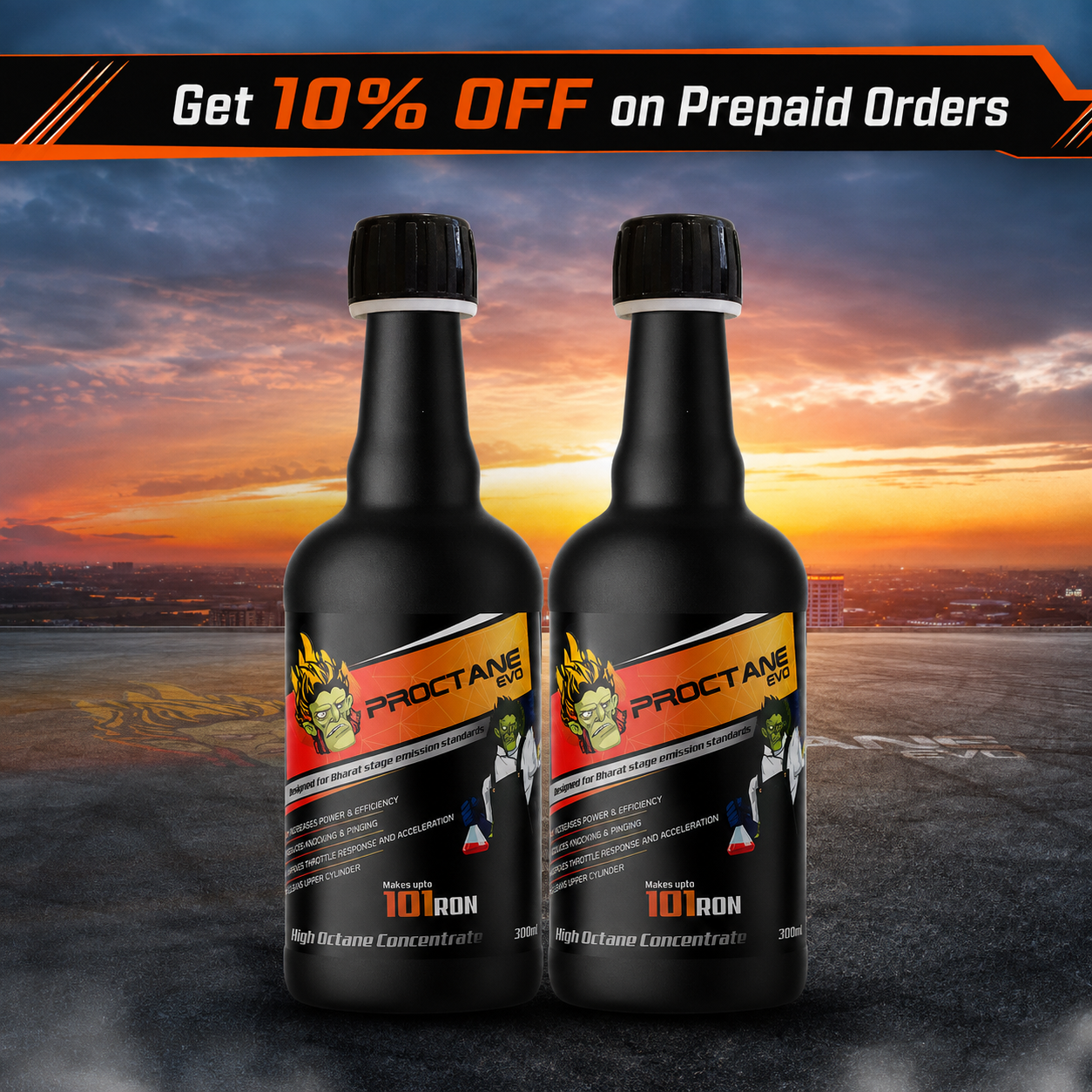 Proctane EVO — Octane Booster + E20 Ethanol Stabilizer for Petrol Cars & Bikes (Pack of 2)